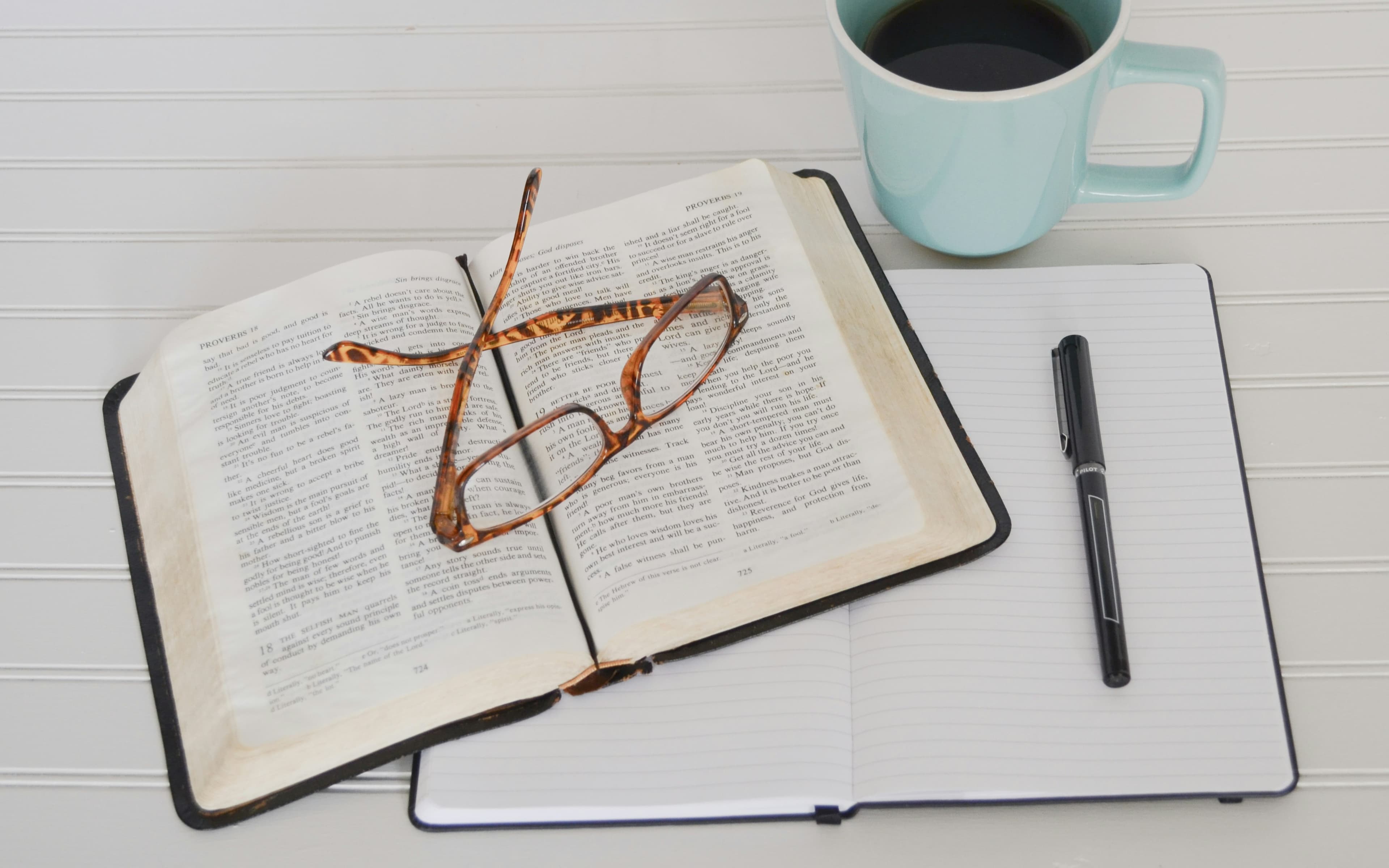 A picture of a bible on a table